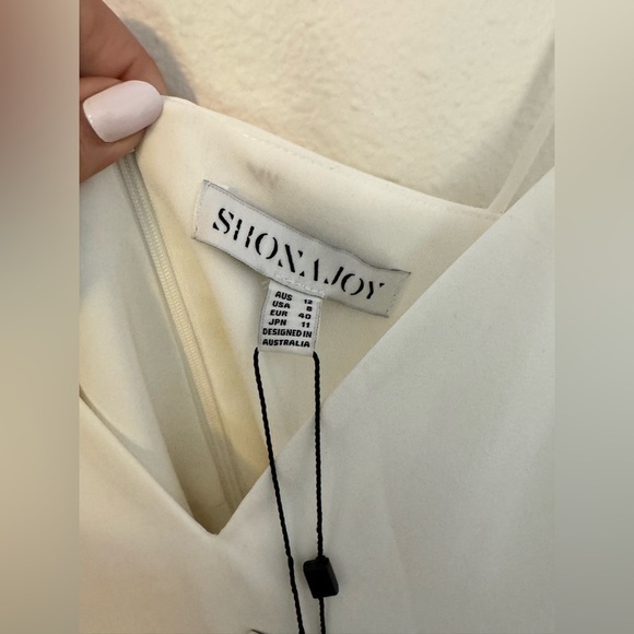 NEW Shona Joy Revolve Draped Cocktail Dress Tank Ivory White Bridal US 8 NWT - Picture 7 of 10